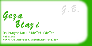 geza blazi business card